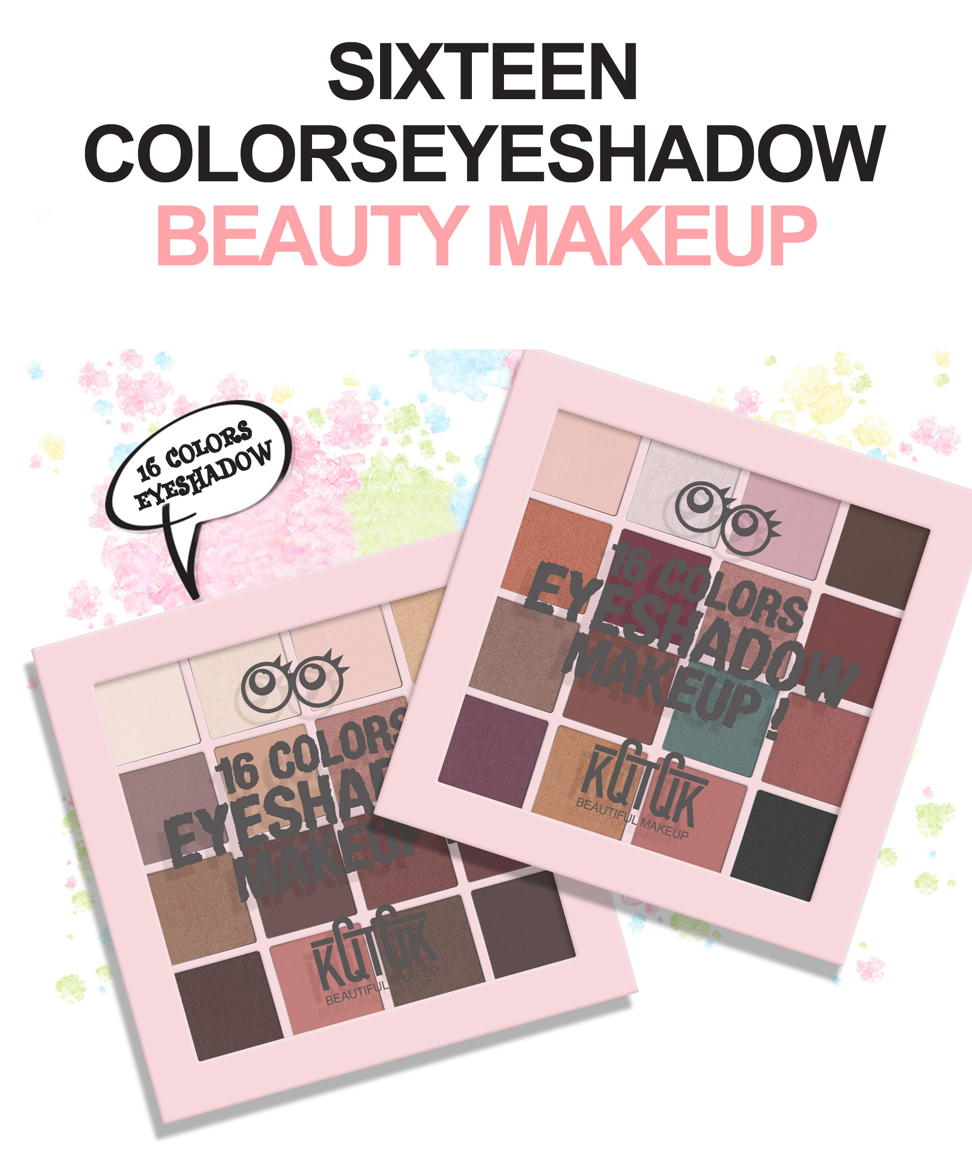 Kqtqk Macaron 16 Colors Eyeshadow Palette - Macaron Makeup Kqtqk Macaron 16 Colors Eyeshadow Palette - Macaron Makeup